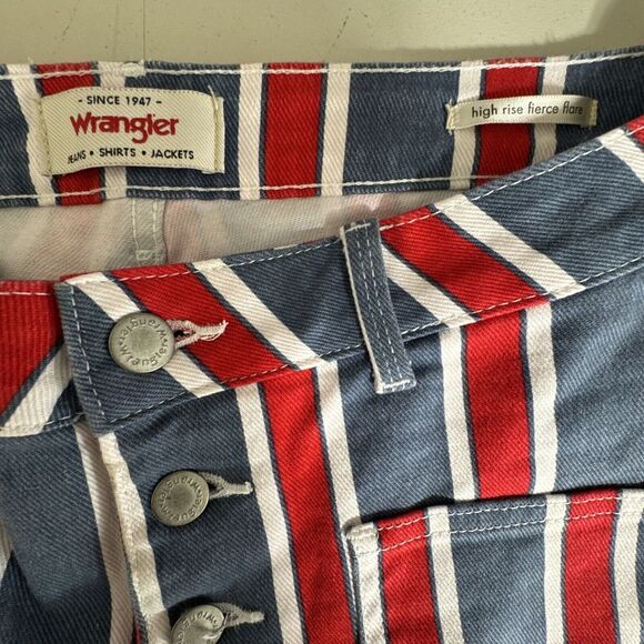 Wrangler Striped Red and Blue Women's  Wrangler Jeans - Picture 9 of 12